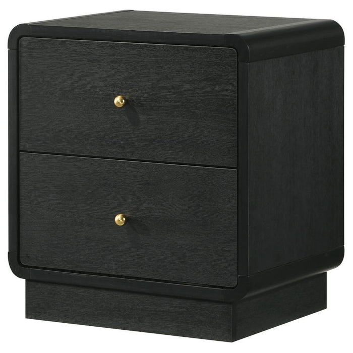 Cavelle - 2-Drawer Nightstand Bedside Table - Black - Simple Home Plus