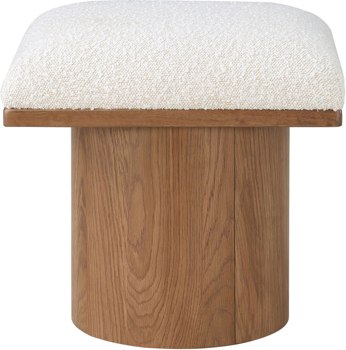 Pavilion - Bench Ottoman With Brown Base - Cream - Simple Home Plus