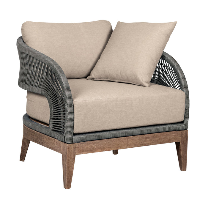 Orbit - Outdoor Patio Chair - Weathered Eucalyptus / Taupe - Simple Home Plus
