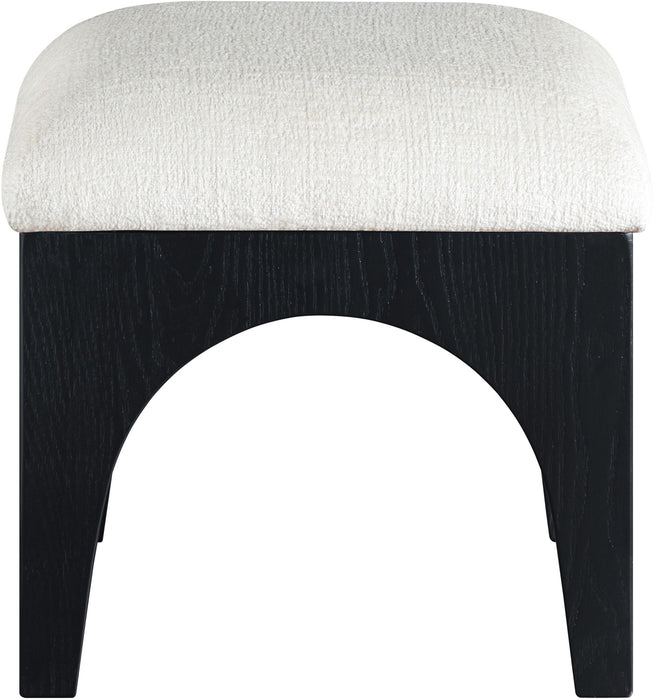 Lawson - Chenille Fabric Ottoman - Black Base - Simple Home Plus