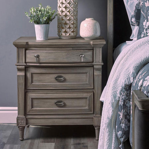 Alderwood - 3-Drawer Nightstand - French Gray - Simple Home Plus
