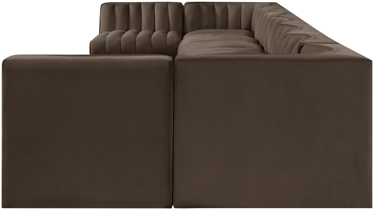 Rummi - Armless Velvet Performance Fabric Upholstered 9 Piece Modular Sectional - Simple Home Plus