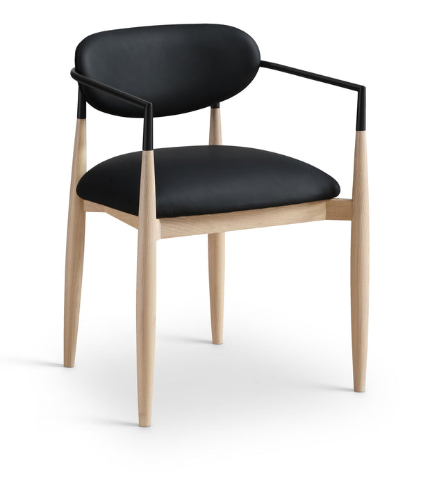 Riccio - Faux Leather Dining Arm Chair (Set of 2) - Natural Frame - Simple Home Plus