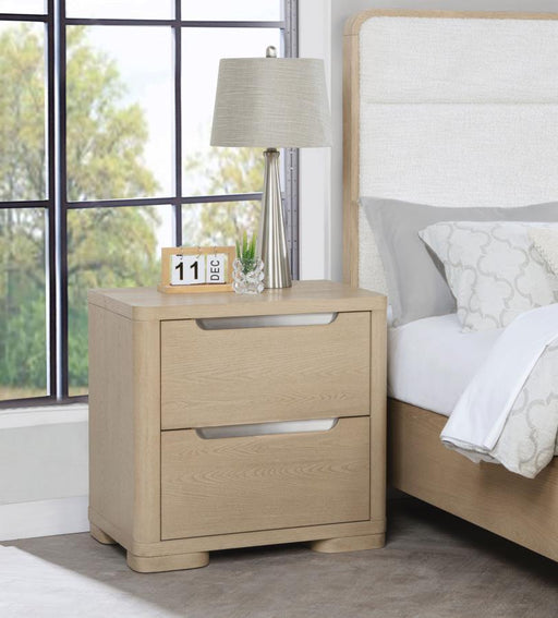 Ladera - 2-Drawer Nightstand Bedside Table - Light Elm - Simple Home Plus