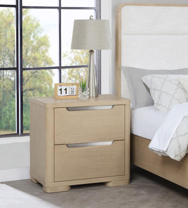 Ladera - 2-Drawer Nightstand Bedside Table - Light Elm - Simple Home Plus