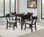 Catley - 5 Piece Round Drop Leaf Dining Table Set - Dark Coffee - Simple Home Plus