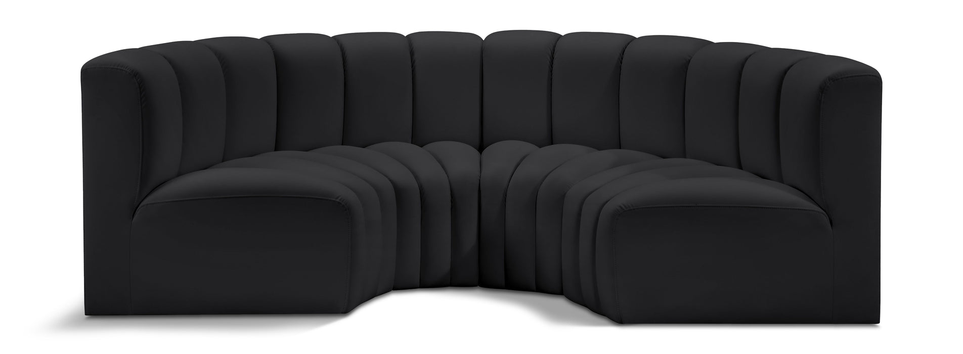 Arc - Faux Leather 4 Piece U-Shaped Modular Sofa - Simple Home Plus