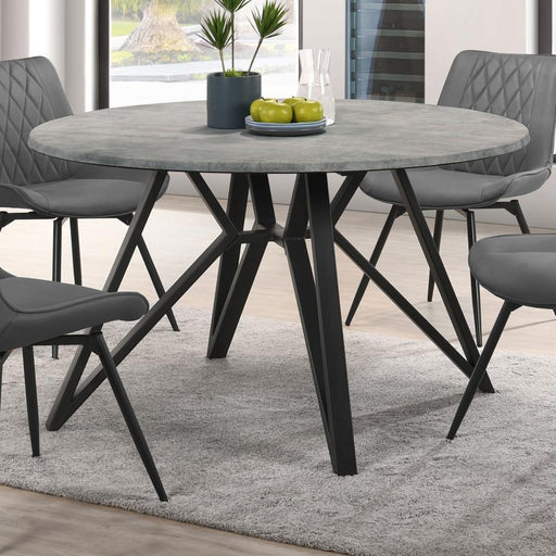 Neil - Round Smart Top Dining Table - Gunmetal - Simple Home Plus