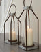 Diedrick - Indoor/Outdoor Lantern Set (Set of 2) - Gray / Black - Simple Home Plus
