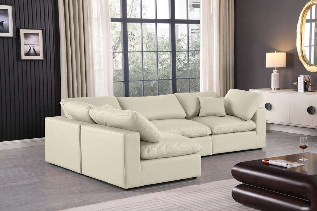 Comfy - 4 Piece Faux Leather Modular Armless Sectional - Simple Home Plus