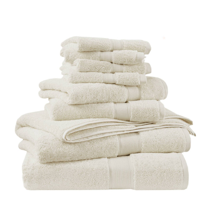 800GSM - 8 Piece Antimicrobial Towel Set - Cream - Simple Home Plus