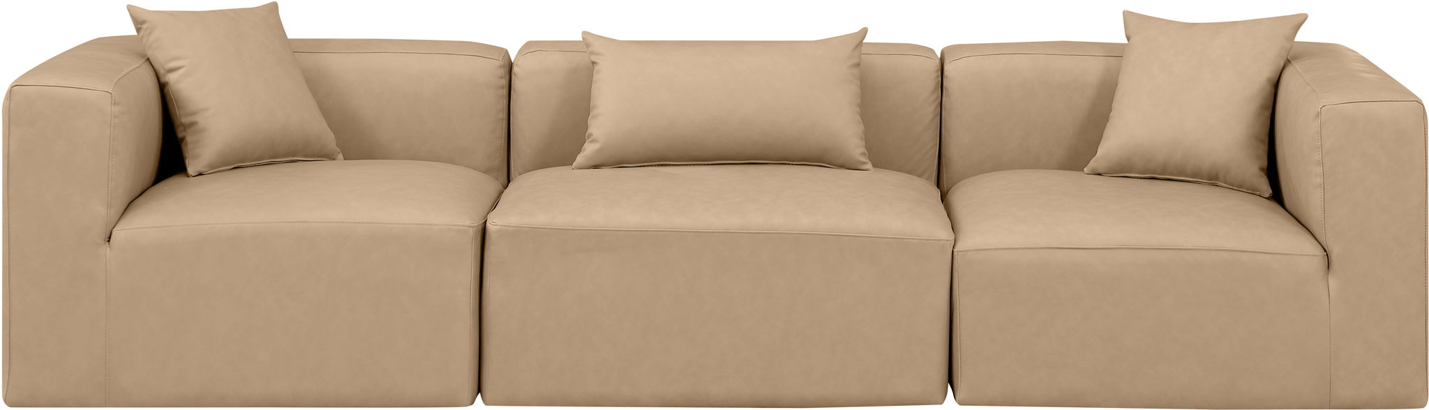 Cube - Modular 3 Piece Sofa - Tan - Simple Home Plus