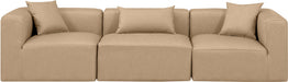 Cube - Modular 3 Piece Sofa - Tan - Simple Home Plus