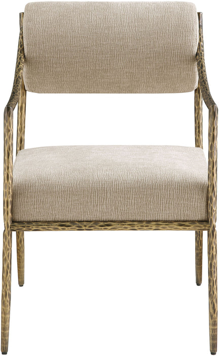 Bastille - Upholstered Dining Arm Chair (Set of 2) - Brass Frame - Simple Home Plus