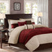 Palmer - California King Piece Comforter (Set of 7) - Red - Simple Home Plus