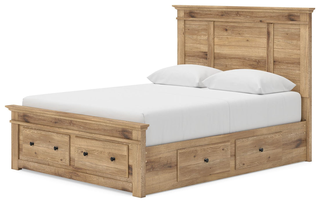 Makidern - Panel Storage Bed With 2 Under Bed Storage Units - Simple Home Plus