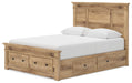 Makidern - Panel Storage Bed With 2 Under Bed Storage Units - Simple Home Plus