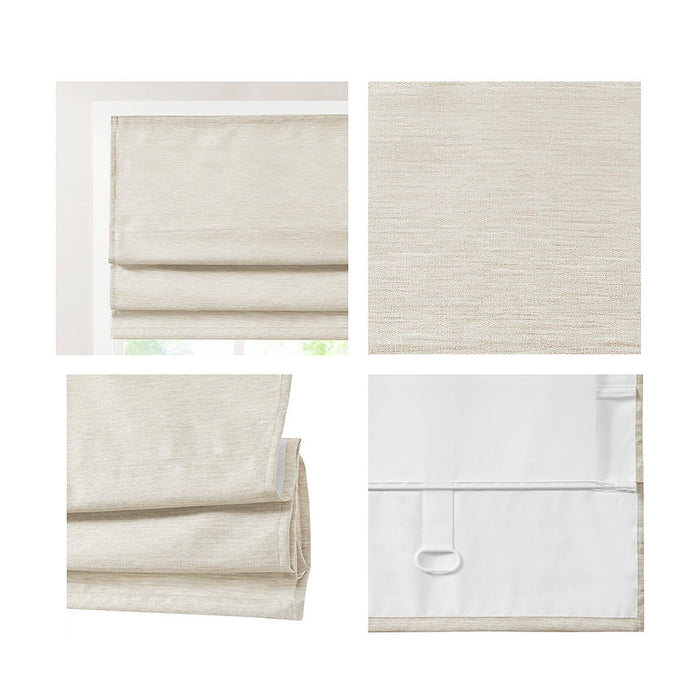 Como - 31" Printed Room Darkening Cordless Roman Shade - Ivory - Simple Home Plus