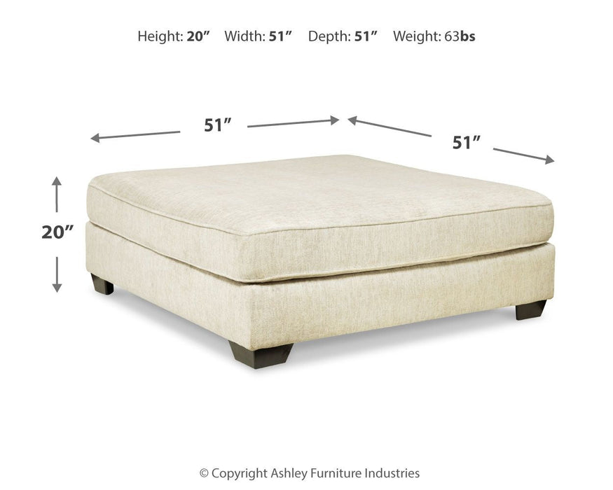 Rawcliffe - Parchment - Oversized Accent Ottoman - Simple Home Plus
