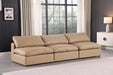 Comfy - Faux Leather Modular Armless Sofa 3 Pieces - Tan - Simple Home Plus