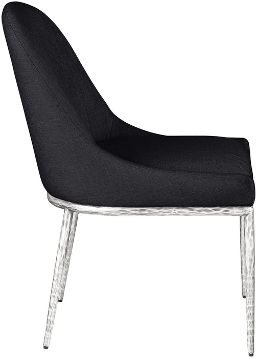 Ferro - Upholstered Dining Side Chair With Brushed Silver Legs - Simple Home Plus