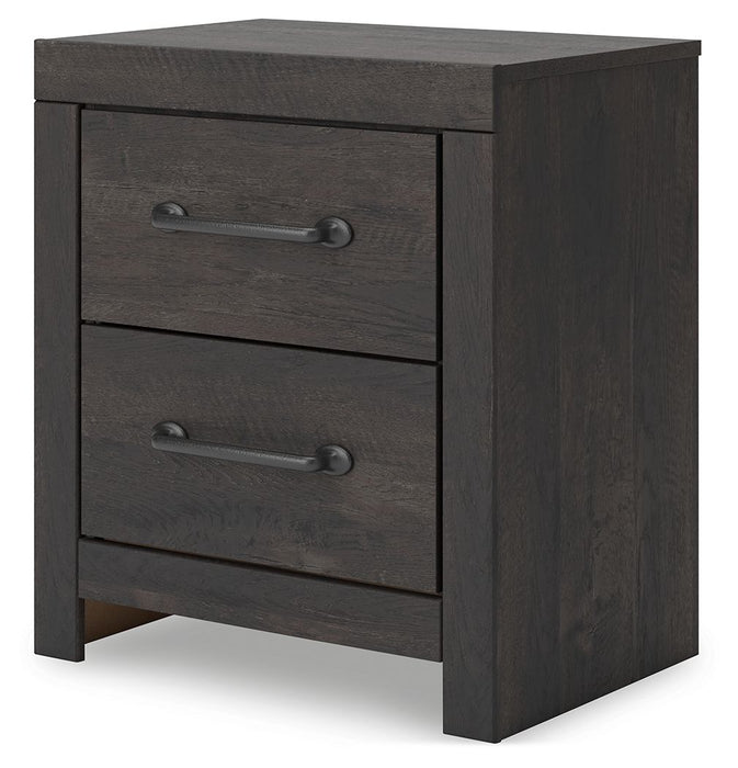 Hollivern - Dark Gray - Two Drawer Night Stand - Simple Home Plus