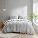 Kara - 3 Piece Jacquard Duvet Cover Set - Gray - Simple Home Plus