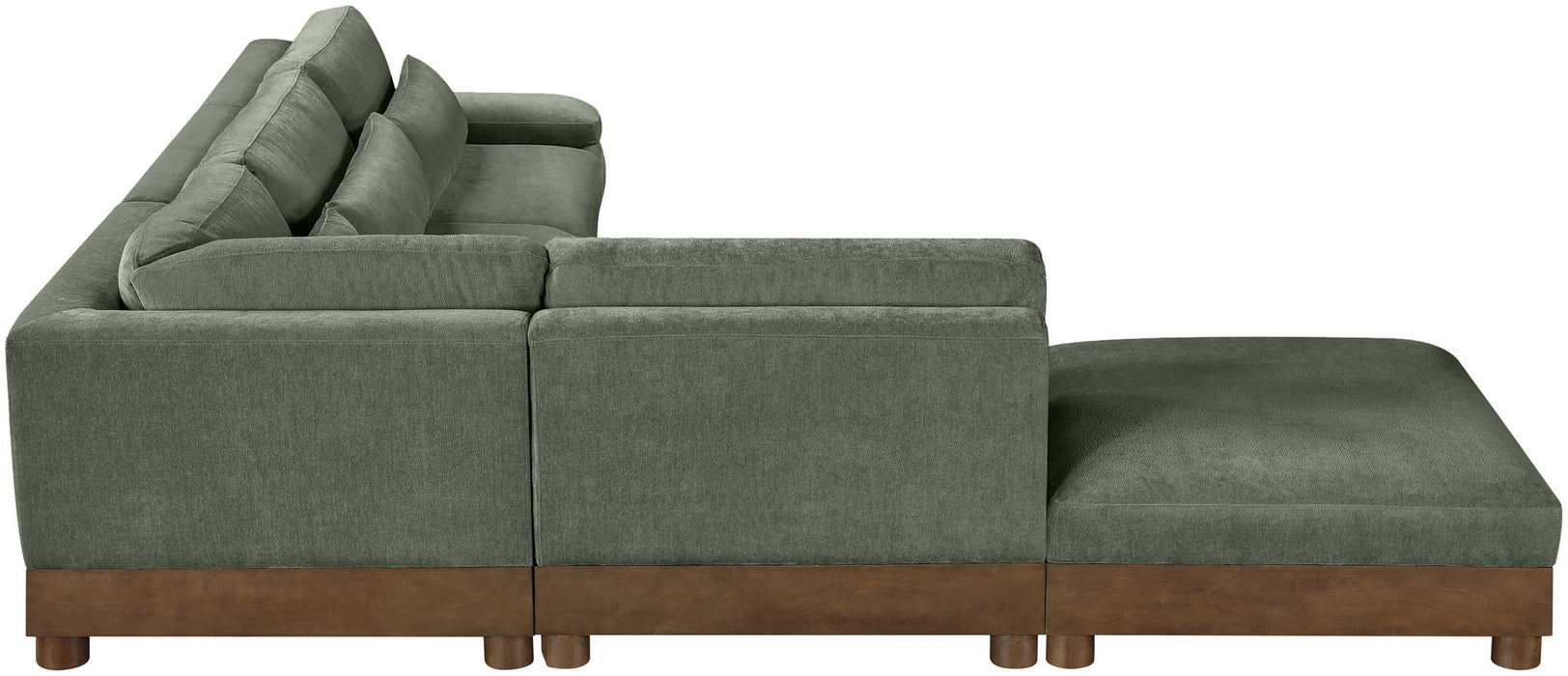 Turin - Chenille Fabric Upholstered Modular Sectional - Green - Simple Home Plus