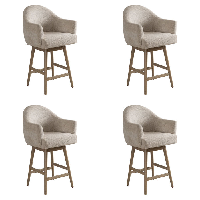 Jaxon - Solid Wood Upholstered 26" Counter Height Swivel Barstool - Simple Home Plus