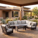 Mesa Valley - RAF/LAF Loveseat With Cushion (Set of 2) - Light Gray / Dark Brown - Simple Home Plus