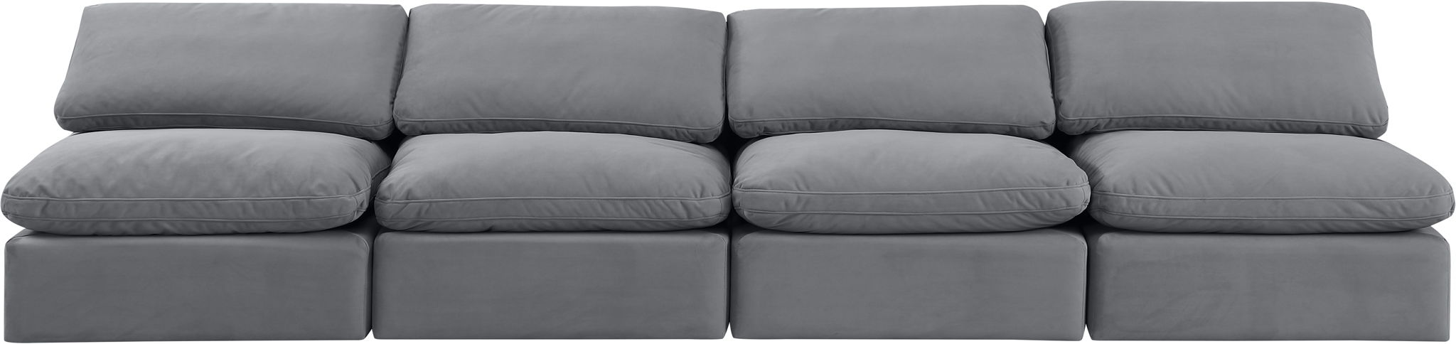 Indulge - Velvet 4 Seat Modular Armless Sofa - Simple Home Plus