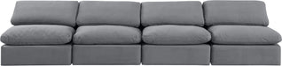 Indulge - Velvet 4 Seat Modular Armless Sofa - Simple Home Plus