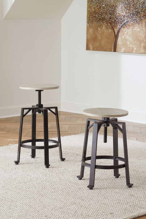 Karisslyn - Whitewash / Black - Swivel Stool (Set of 2) - Simple Home Plus