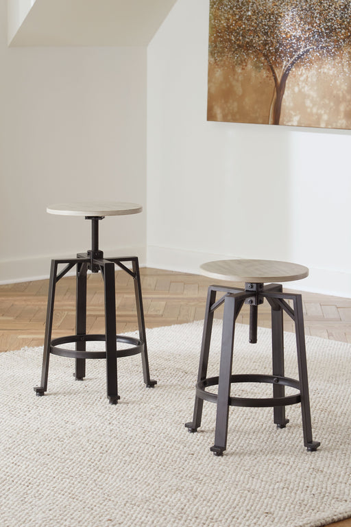 Karisslyn - Whitewash / Black - Swivel Stool (Set of 2) - Simple Home Plus