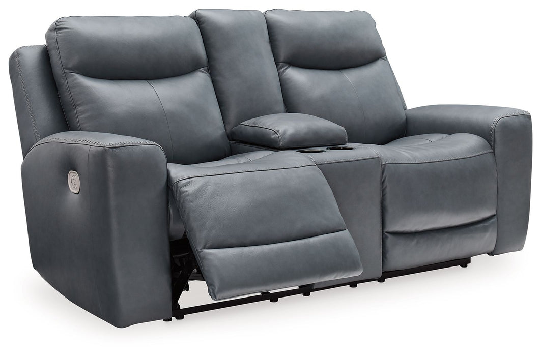Mindanao - Power Reclining Loveseat With Console /Adj Hdrst - Simple Home Plus