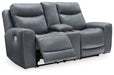 Mindanao - Power Reclining Loveseat With Console /Adj Hdrst - Simple Home Plus