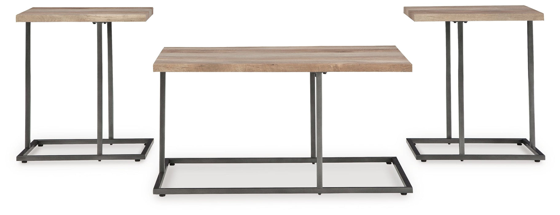 Albreane - Grayish Brown / Black - Occasional Table Set (Set of 3) - Simple Home Plus