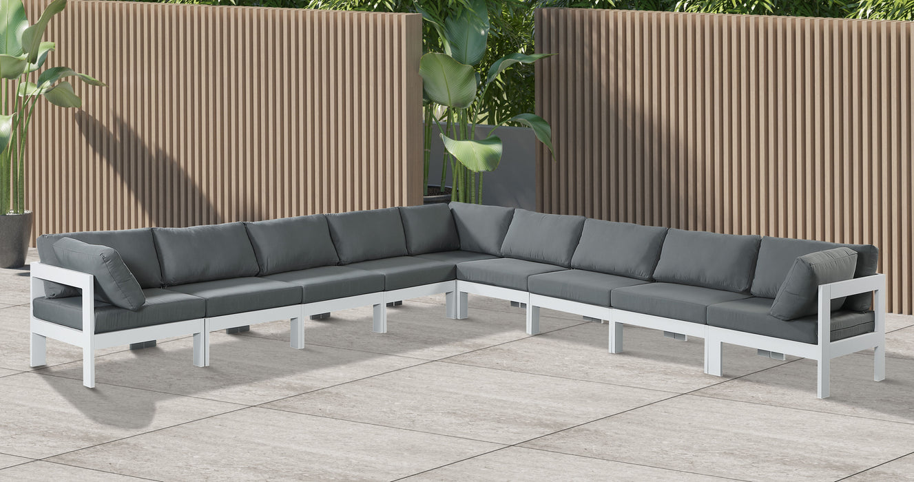 Nizuc - Outdoor Patio 9 Piece Modular Sectional With White Frame - Simple Home Plus