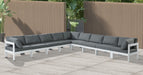 Nizuc - Outdoor Patio 9 Piece Modular Sectional With White Frame - Simple Home Plus