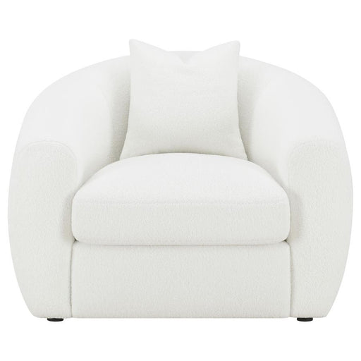 Isabella - Faux Sheepskin Upholstered Accent Chair Natural - Ivory - Simple Home Plus