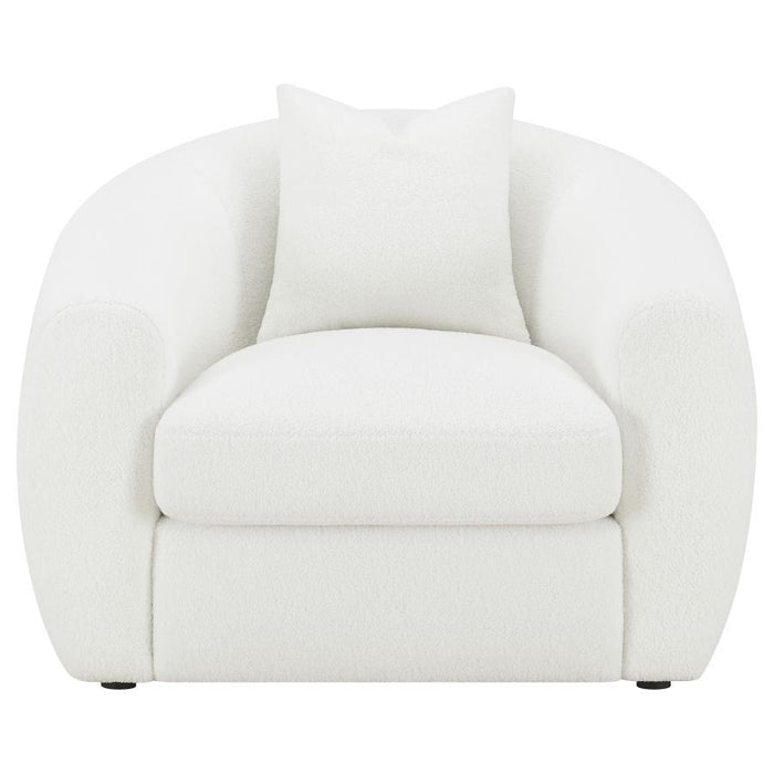 Isabella - Faux Sheepskin Upholstered Accent Chair Natural - Ivory - Simple Home Plus