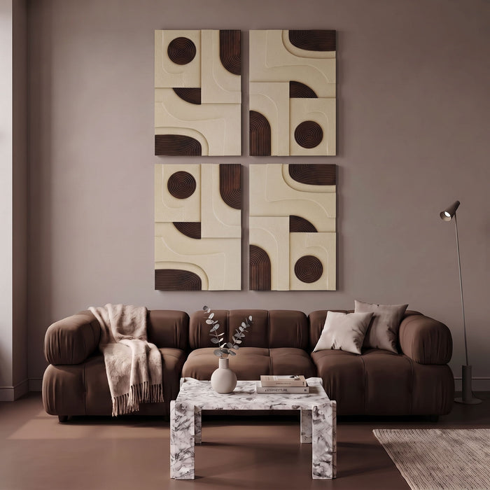 Element - Mango Wood 4 Piece Wall Art