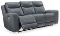 Mindanao - Steel - 2 Pc. - Power Reclining Sofa, Power Reclining Loveseat with Console - Simple Home Plus