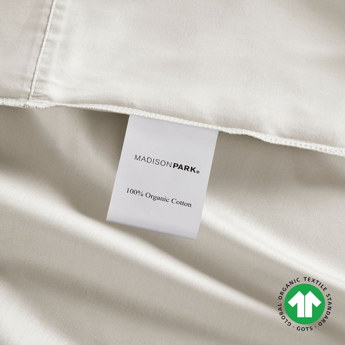 300 Thread Count Organic Cotton - Queen Deep Pocket Sheet Set - Ivory - Simple Home Plus