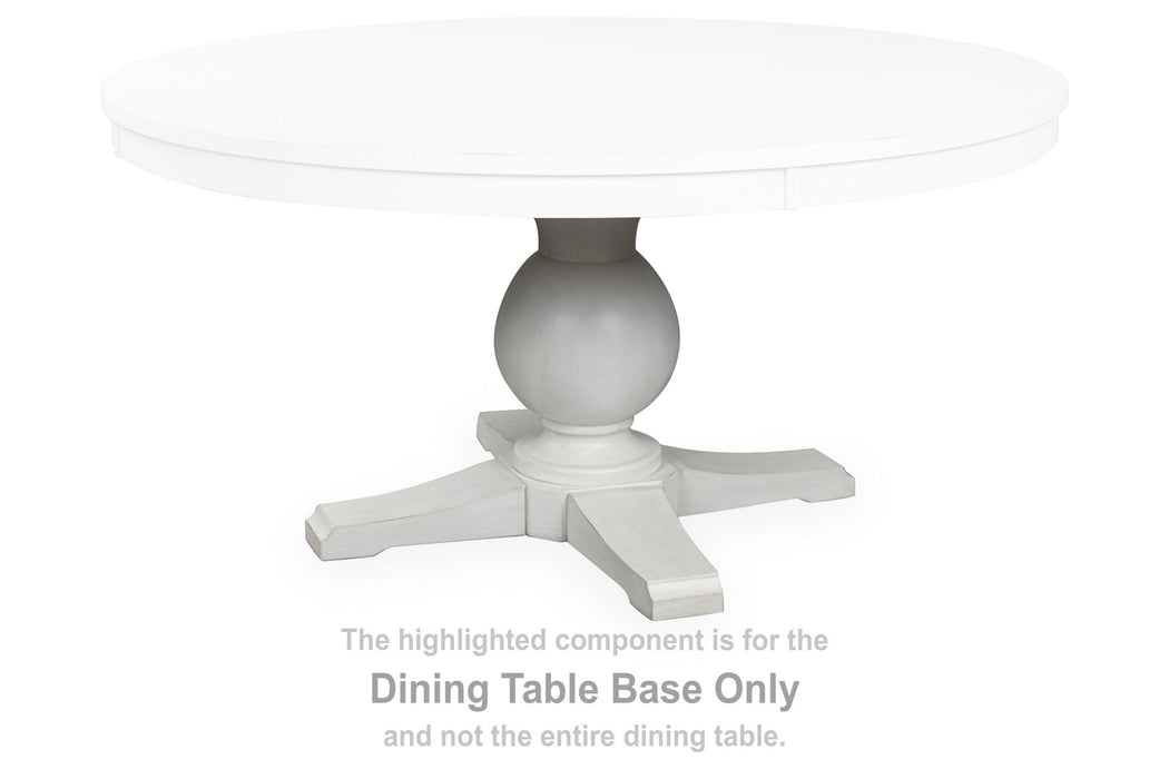 Greddinton - Round Dining Room Table Base - White - Simple Home Plus