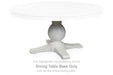 Greddinton - Round Dining Room Table Base - White - Simple Home Plus