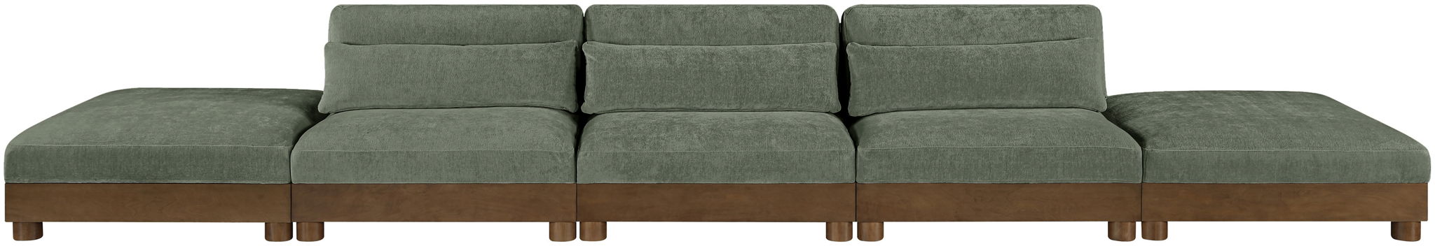 Turin - Chenille Fabric Upholstered Modular Sectional - Green - Simple Home Plus