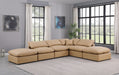 Indulge - Faux Leather 6 Piece Modular Armless Sectional - Tan - Simple Home Plus