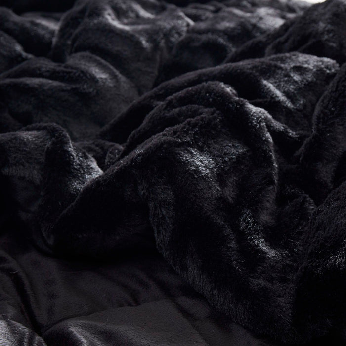 Gia - 2 Piece Twin/Twin Long Solid Comforter Mini Set - Black - Simple Home Plus