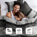 Boulder Stripe - Full/Queen Pieced Comforter Set - Black - Simple Home Plus